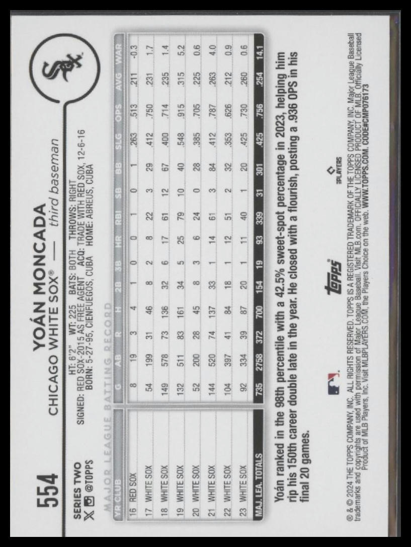 2024 Topps #554 Yoán Moncada