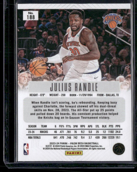 2023-24 Panini Prizm Deca #188 Julius Randle