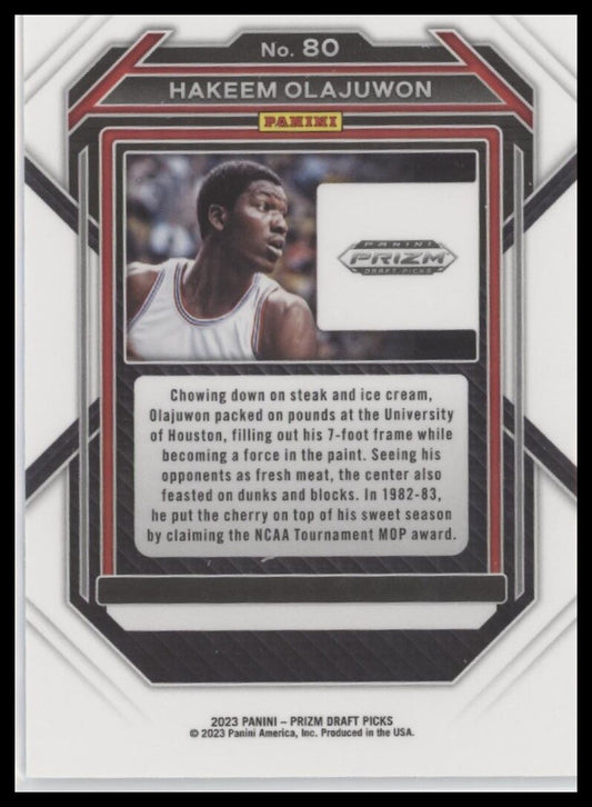 2023 Panini Prizm Draft Picks #80 Hakeem Olajuwon