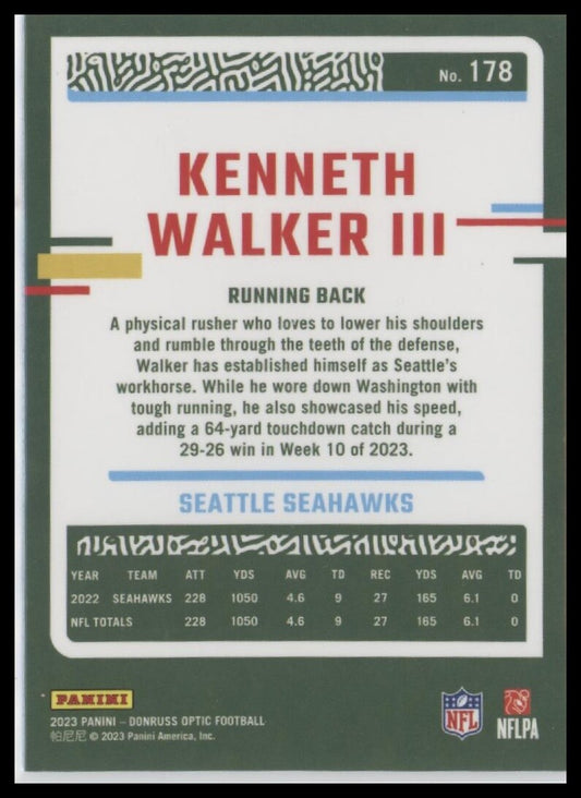 2023 Donruss Optic #178 Kenneth Walker III