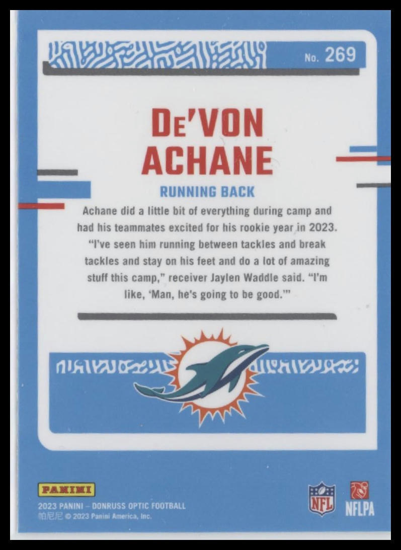 2023 Donruss Optic #269 De'Von Achane