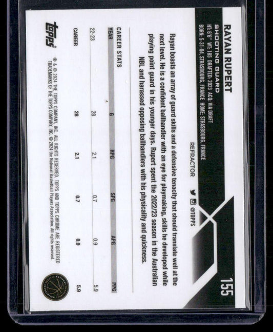 2023-24 Topps Chrome #155 Rayan Rupert Refractors