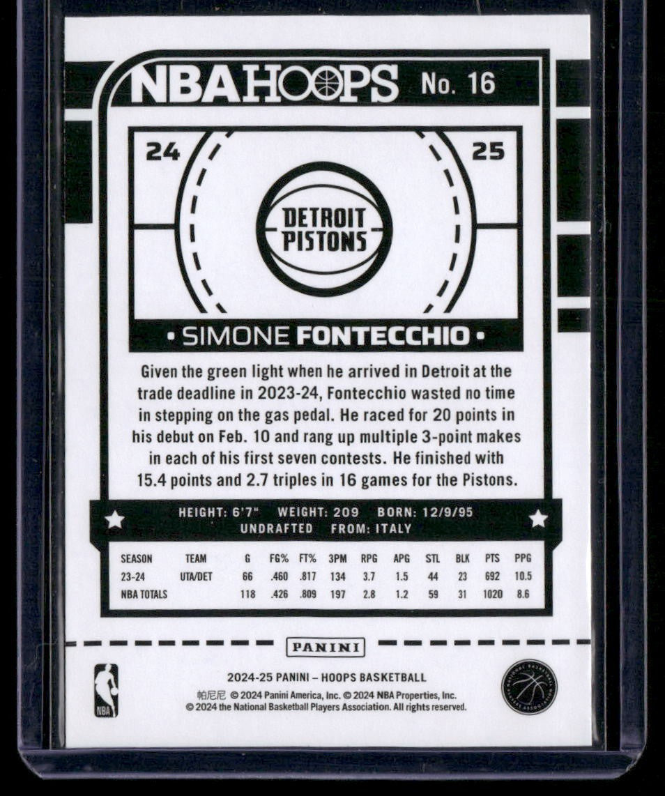 2024-25 Hoops #16 Simone Fontecchio