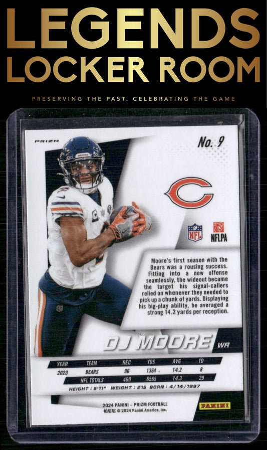 2024 Panini Prizm #9 DJ Moore Prizm Flashback Silver Prizm