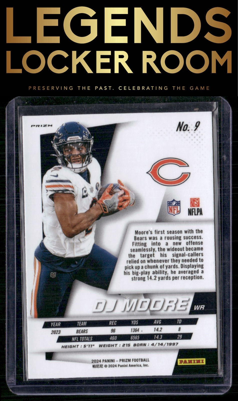 2024 Panini Prizm #9 DJ Moore Prizm Flashback Silver Prizm