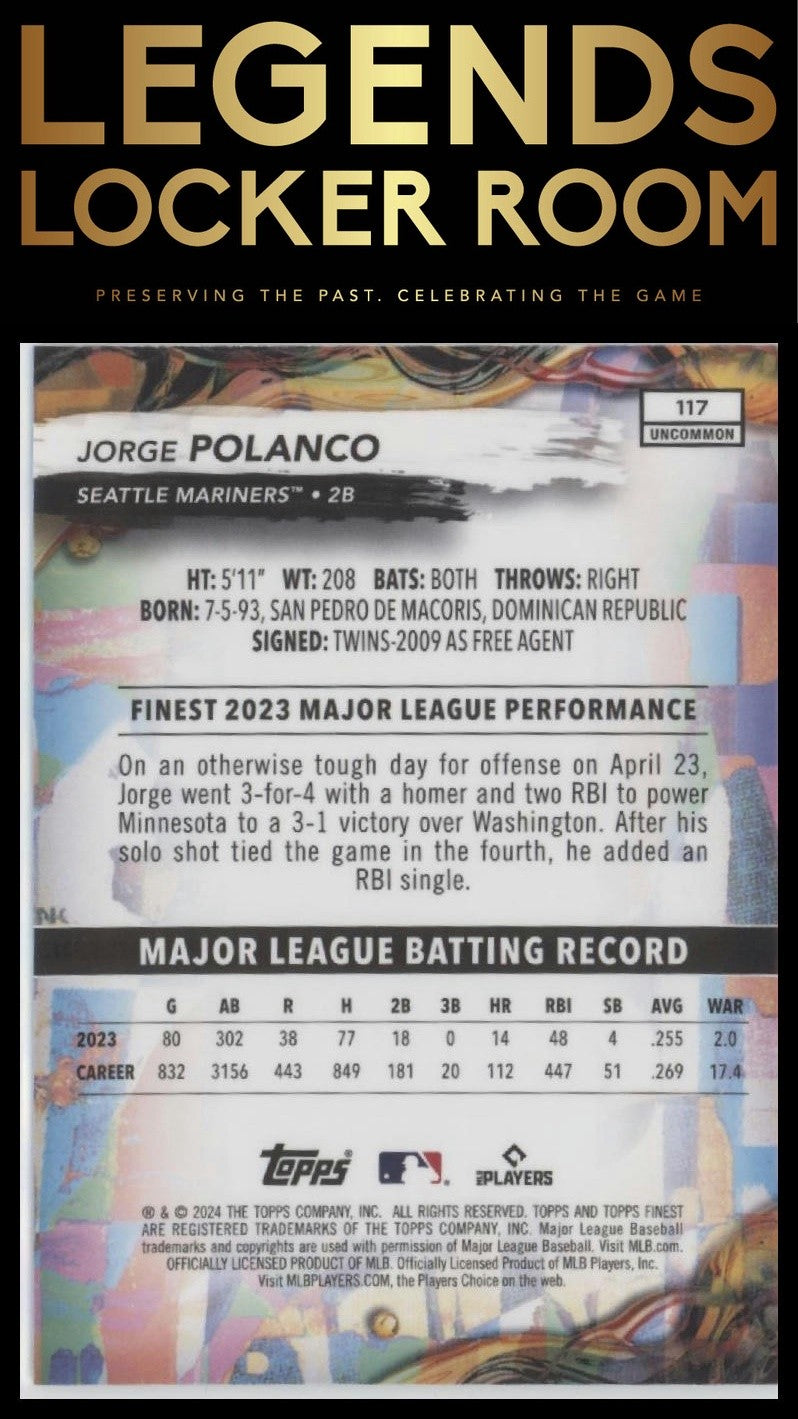 2024 Finest #117 Jorge Polanco