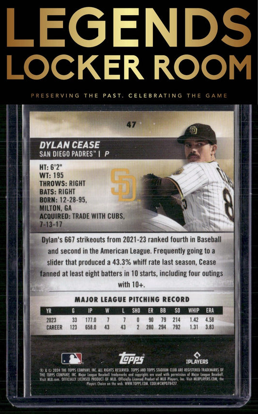 2024 Stadium Club #47 Dylan Cease