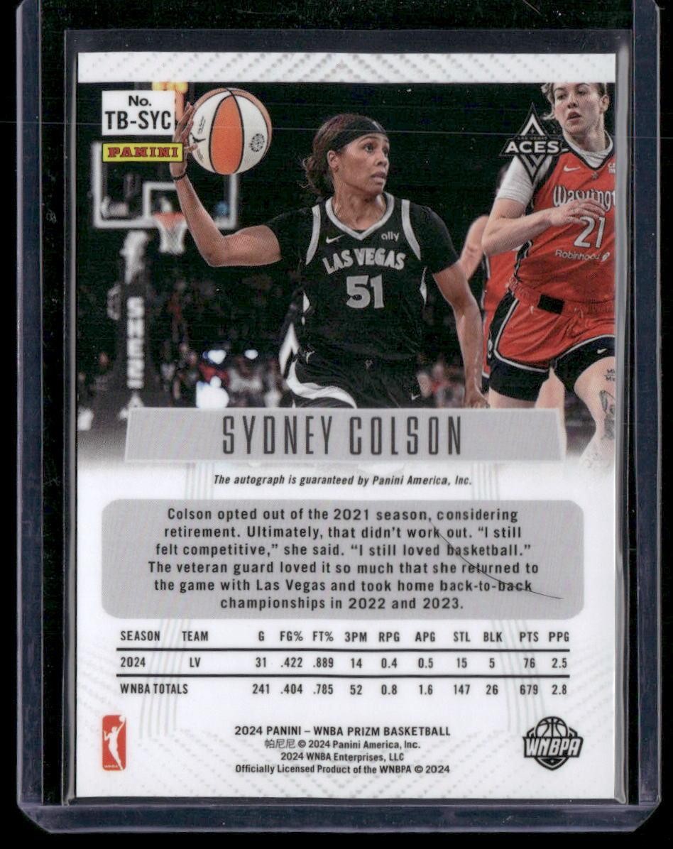 2024 Panini Prizm WNBA #TB-SYC Sydney Colson Throwback Signatures