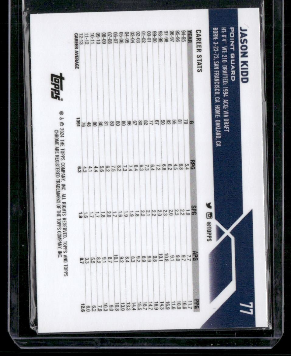 2023-24 Topps Chrome #77 Jason Kidd Negative Refractors