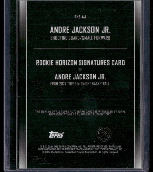 2023-24 Topps Midnight Andre Jackson Jr. Rookie Horizon Signatures Moonrise #/25