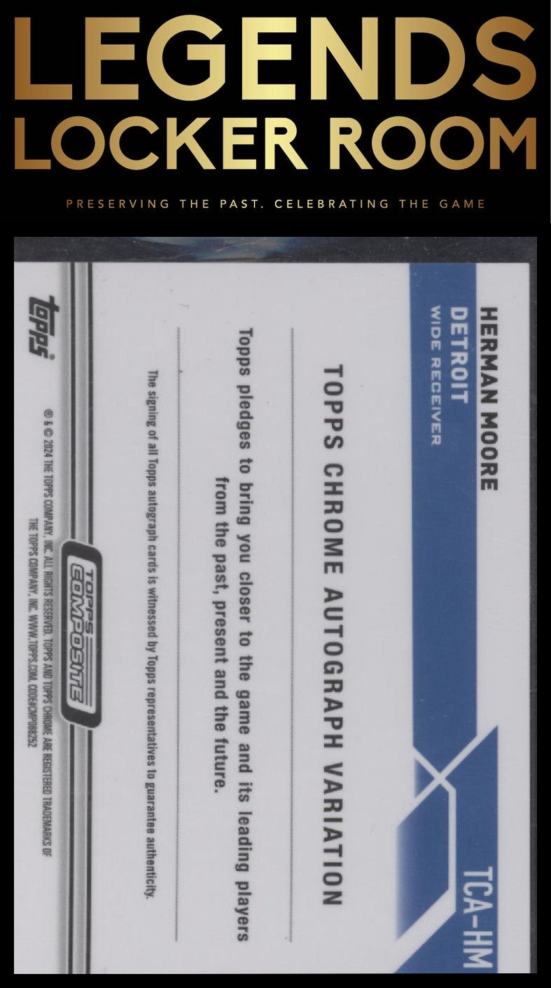 2023 Topps Composite Herman Moore Topps Chrome Auto Green Refractor 99/99