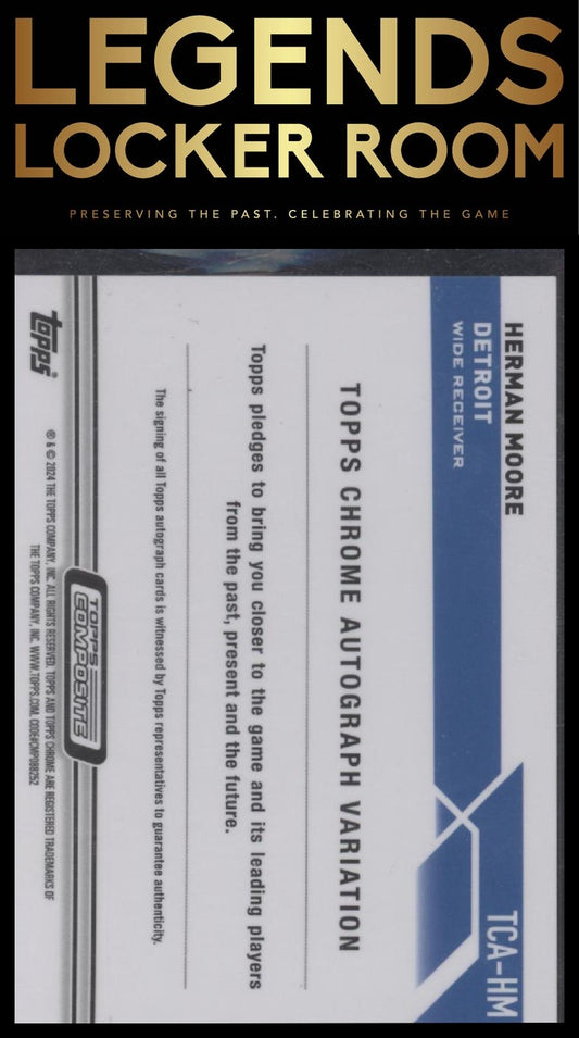 2023 Topps Composite Herman Moore Topps Chrome Auto Green Refractor 99/99