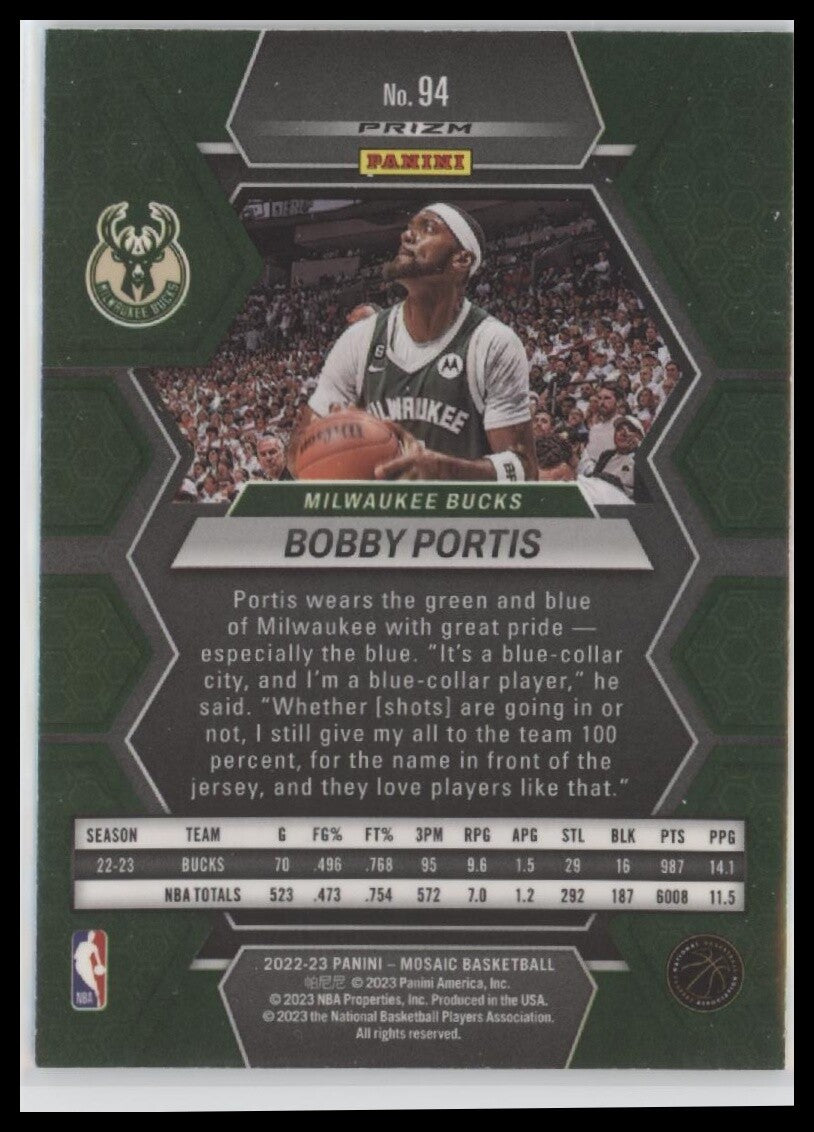 2022-23 Panini Mosaic #94 Bobby Portis Green
