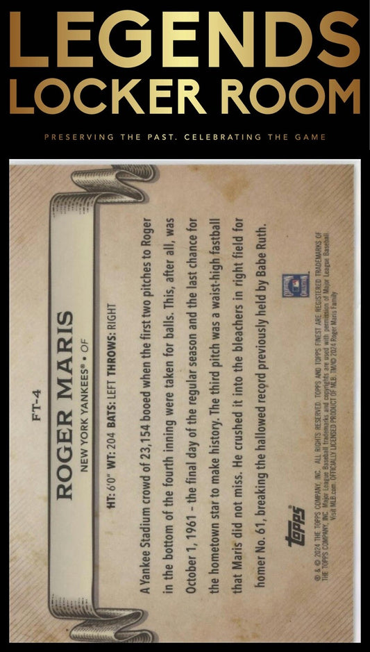 2024 Finest #FT-4 Roger Maris Finest Timeline