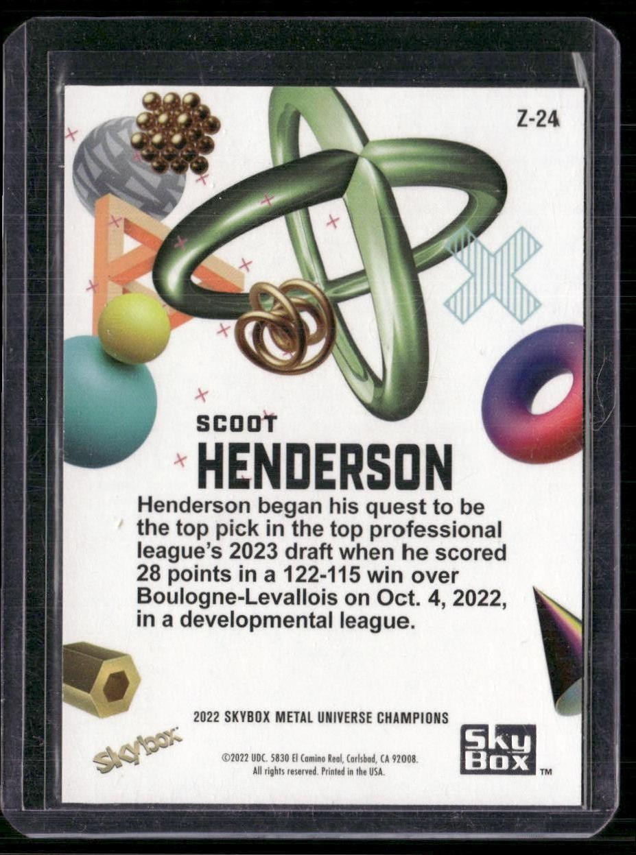 2022 SkyBox Metal Universe Champions #Z-24 Scoot Henderson Z-Force