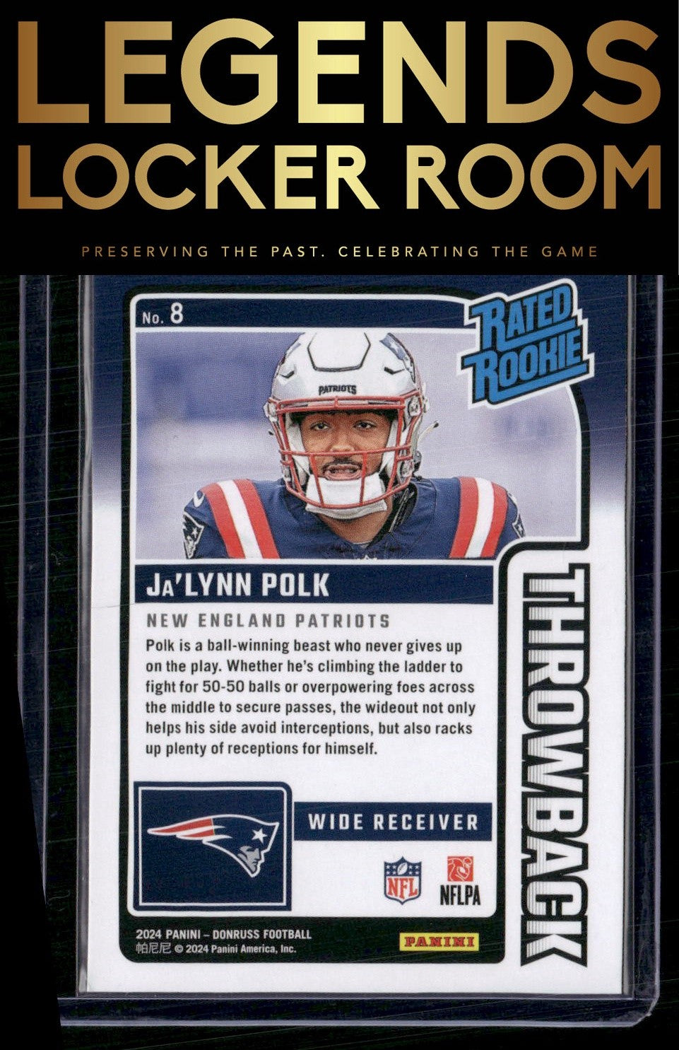 2024 Donruss #8 Ja'Lynn Polk Rated Rookies Throwback