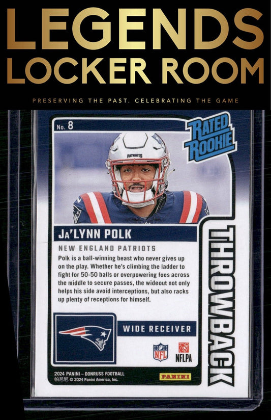 2024 Donruss #8 Ja'Lynn Polk Rated Rookies Throwback