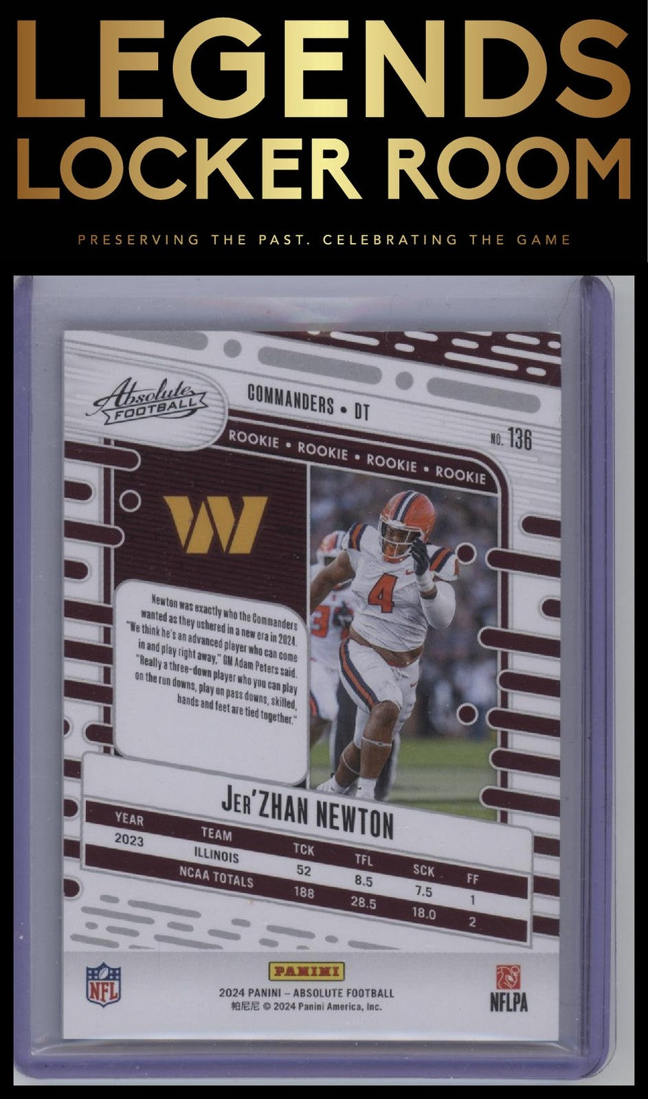 2024 Panini Absolute #136 Jer'Zhan Newton #/350