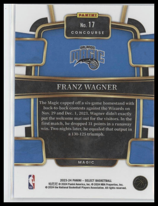 2023-24 Panini Select #17 Franz Wagner Blue (Retail Base)