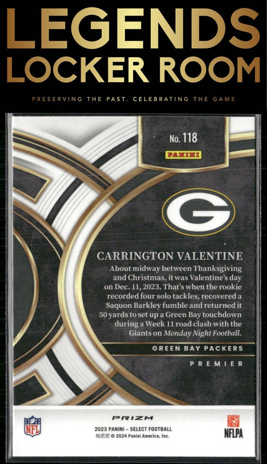 2023 Panini Select #118 Carrington Valentine Silver Prizms
