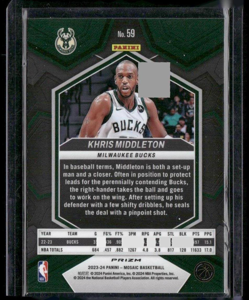 2023-24 Panini Mosaic #59 Khris Middleton Green
