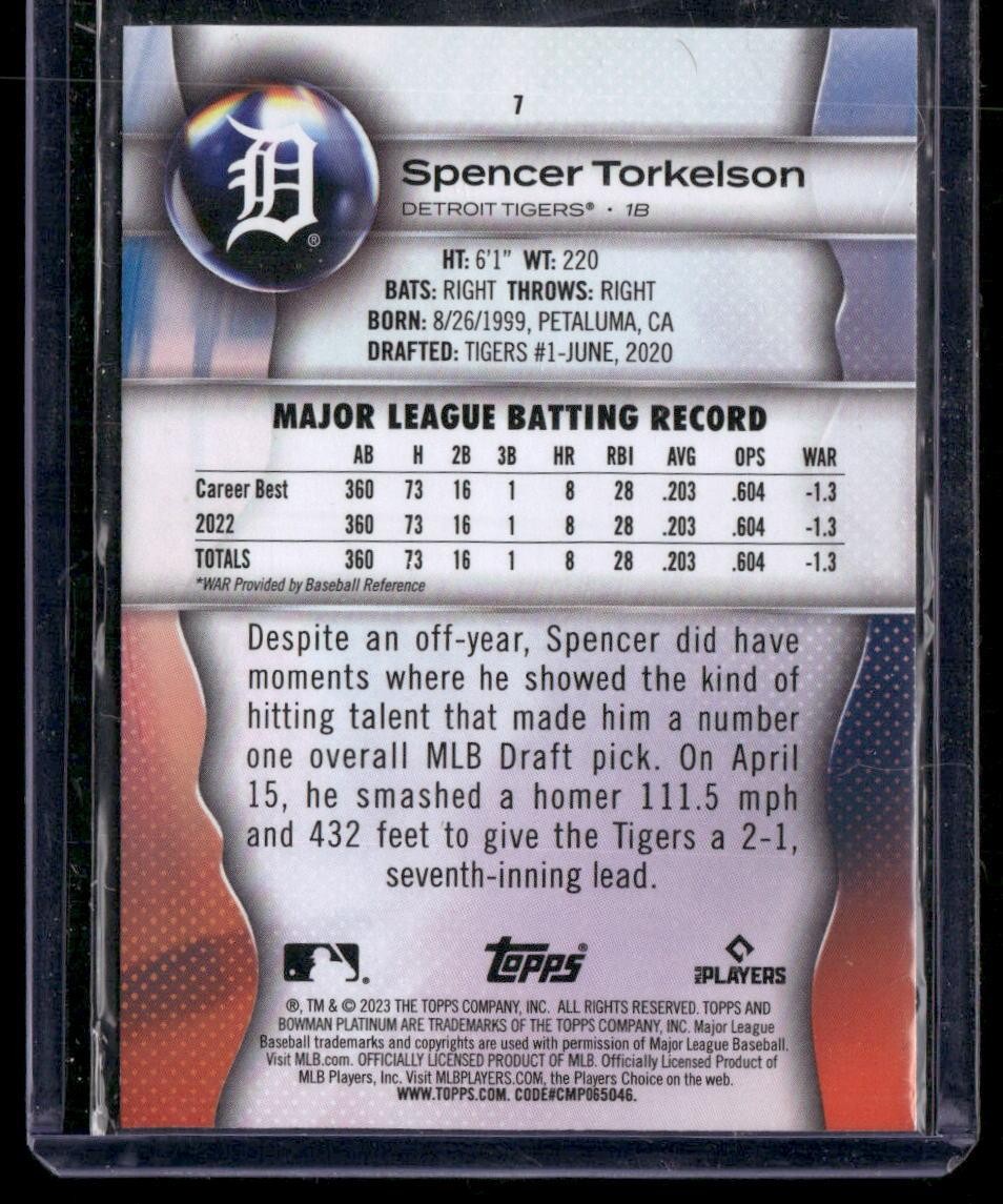 2023 Bowman Platinum #7 Spencer Torkelson