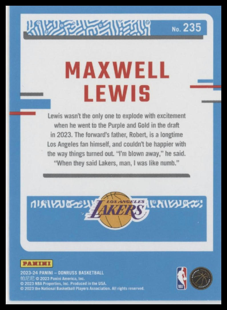 2023-24 Donruss #235 Maxwell Lewis