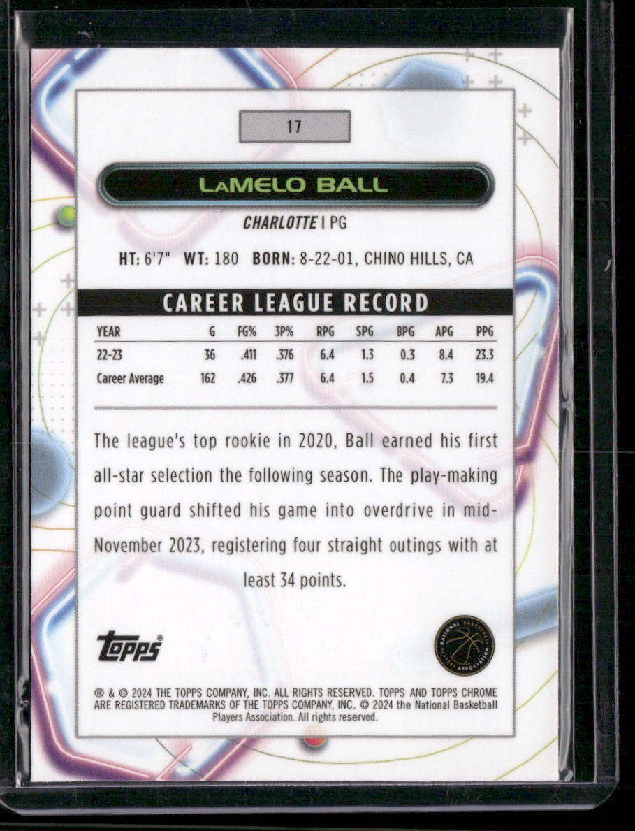 2023-24 Topps Chrome Cosmic #17 LaMelo Ball Pink Galaxy Refractors