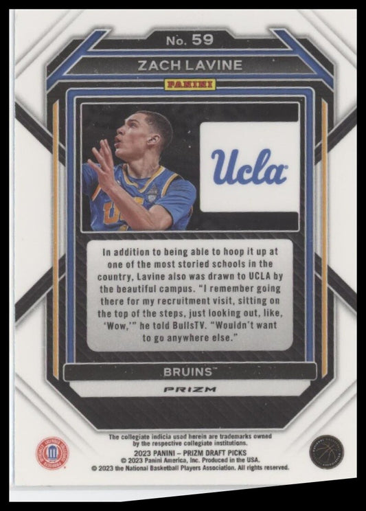 2023 Panini Prizm Draft Picks #59 Zach LaVine Purple Wave