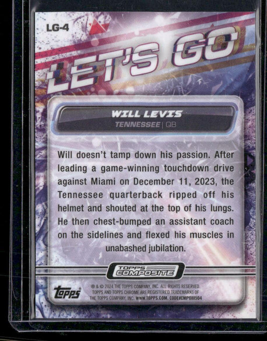2023 Topps Composite #LG-4 Will Levis Let’s Go