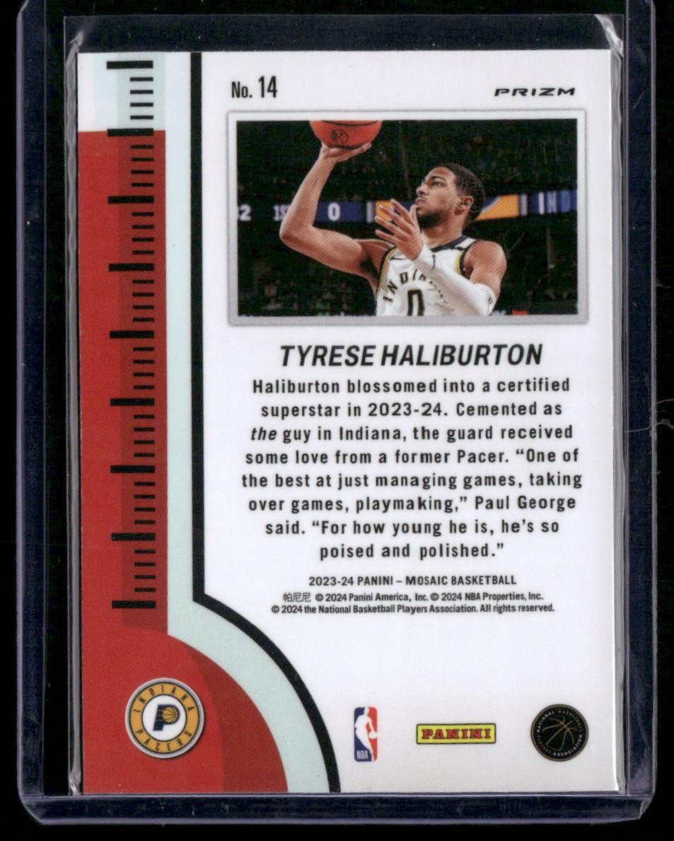 2023-24 Panini Mosaic #14 Tyrese Haliburton Heat Check