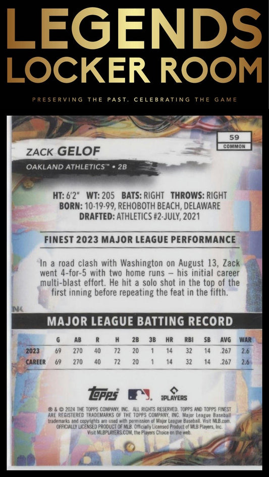 2024 Finest #59 Zack Gelof