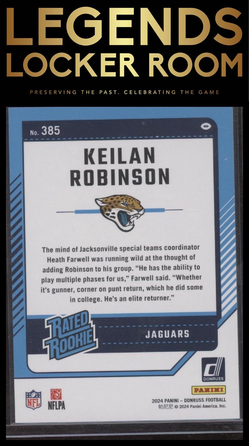 2024 Donruss #385 Keilan Robinson Press Proof Silver #/100