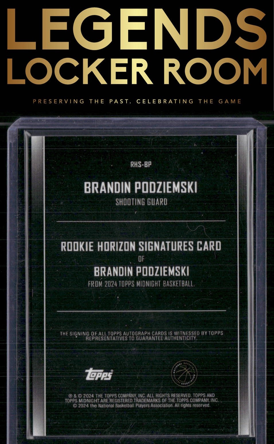 2023-24 Topps Midnight #RHS-BP Brandin Podziemski Rookie Horizon Signatures