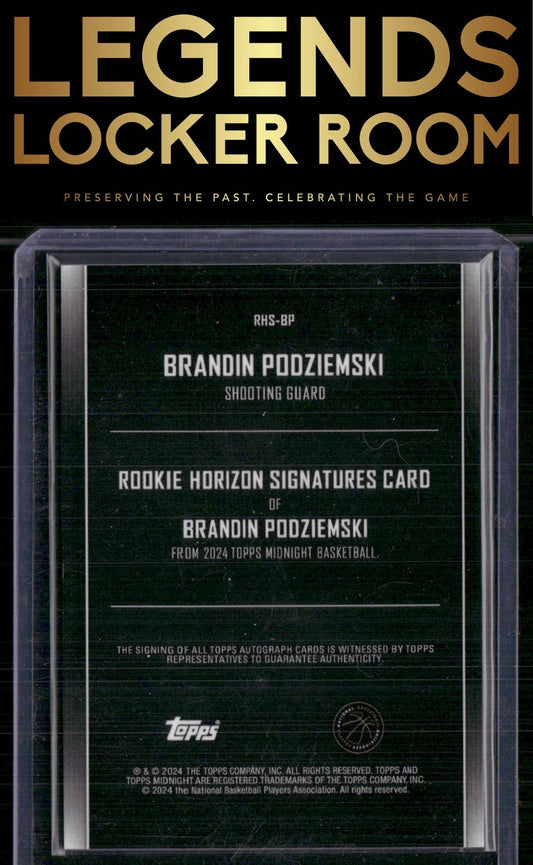 2023-24 Topps Midnight #RHS-BP Brandin Podziemski Rookie Horizon Signatures