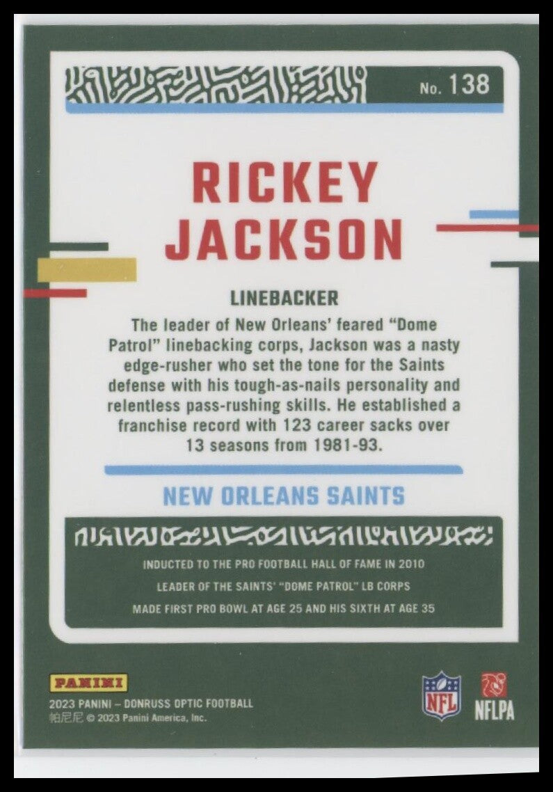 2023 Donruss Optic #138 Rickey Jackson