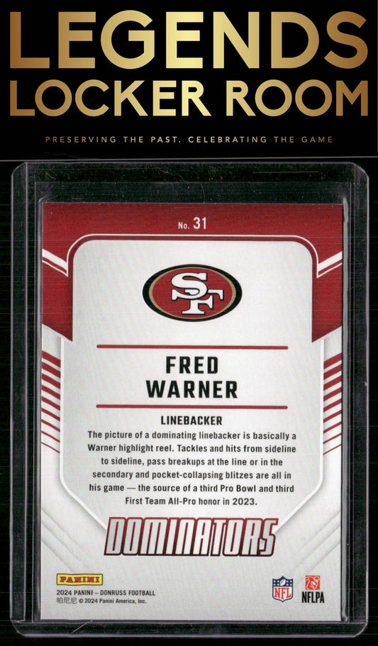 2024 Donruss #31 Fred Warner Dominators