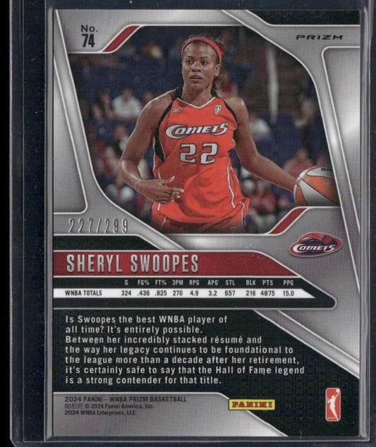 2024 Panini Prizm WNBA #74 Sheryl Swoopes Red Prizms #/299