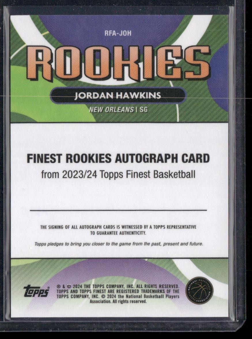 2023-24 Finest Jordan Hawkins Rookie Finest Autographs Blue Geo /99
