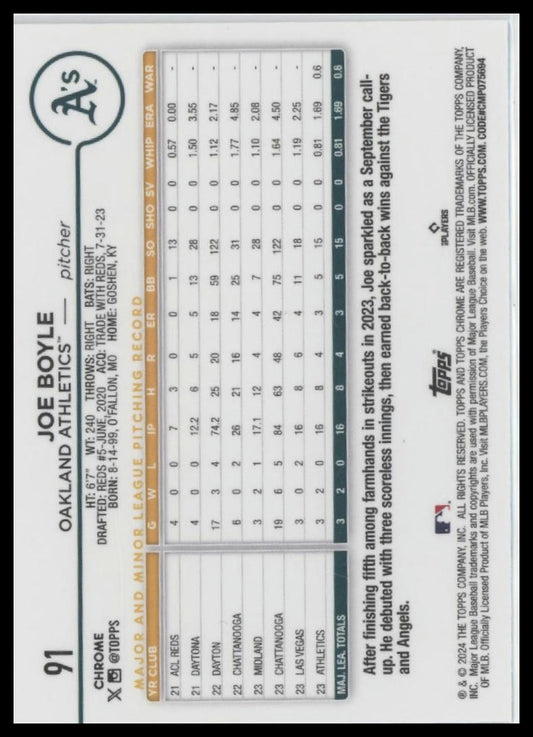 2024 Topps Chrome #91 Joe Boyle