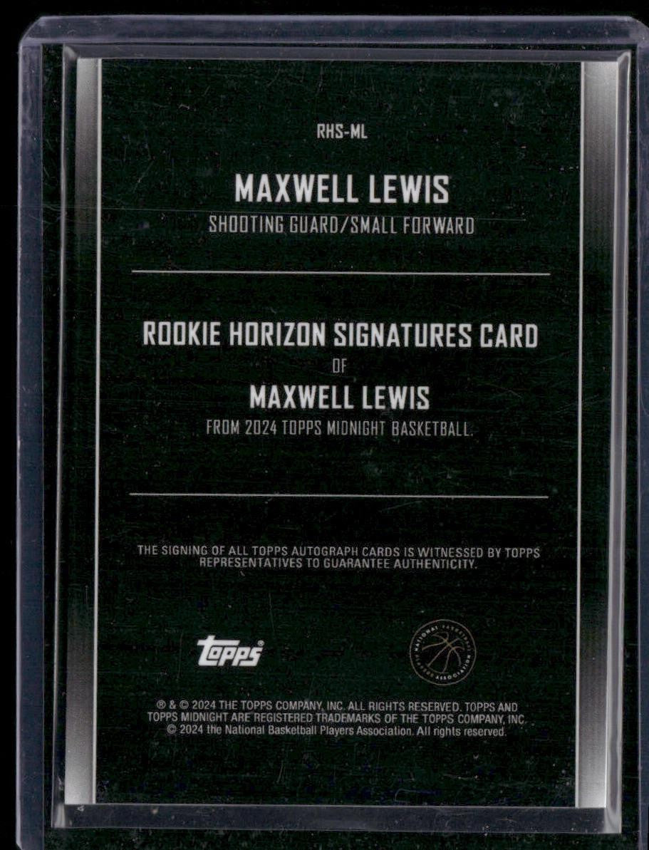 2023-24 Topps Midnight #RHS-ML Maxwell Lewis Rookie Horizon Signatures /50