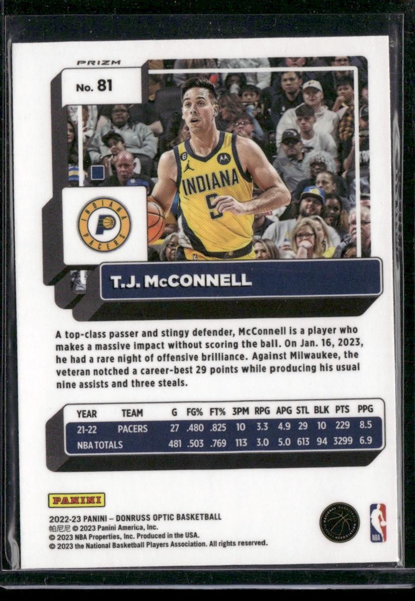 2022-23 Donruss Optic #81 T.J. McConnell Holo