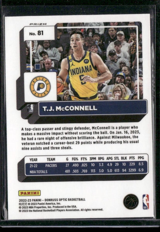 2022-23 Donruss Optic #81 T.J. McConnell Holo