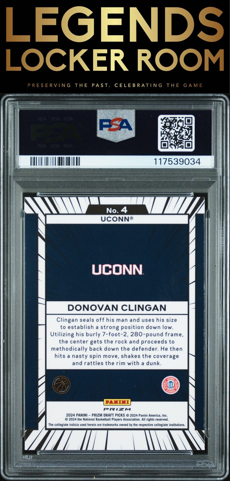 2024 Panini Prizm Draft Picks Manga #4 Donovan Clingan PSA 9