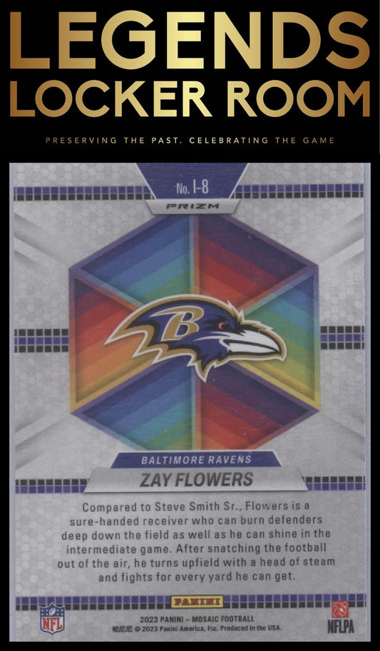 2023 Panini Mosaic #I-8 Zay Flowers Introductions No Huddle Silver