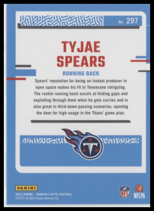 2023 Donruss Optic #297 Tyjae Spears