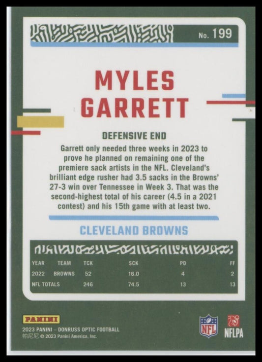 2023 Donruss Optic #199 Myles Garrett
