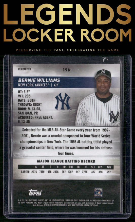 2024 Stadium Club #196 Bernie Williams Chrome