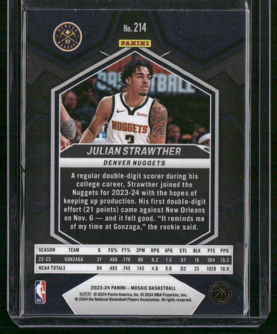 2023-24 Panini Mosaic #214 Julian Strawther