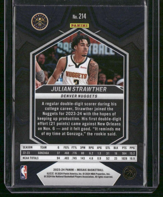 2023-24 Panini Mosaic #214 Julian Strawther